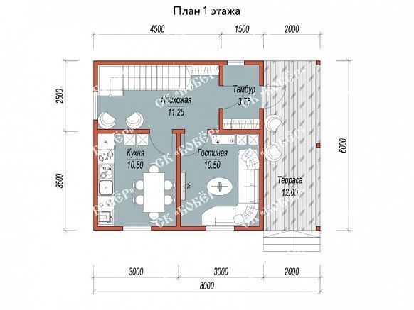 Сруб из бруса 6х8. фото